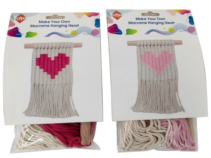 macramé srdce 15x18cm závěsné DIY