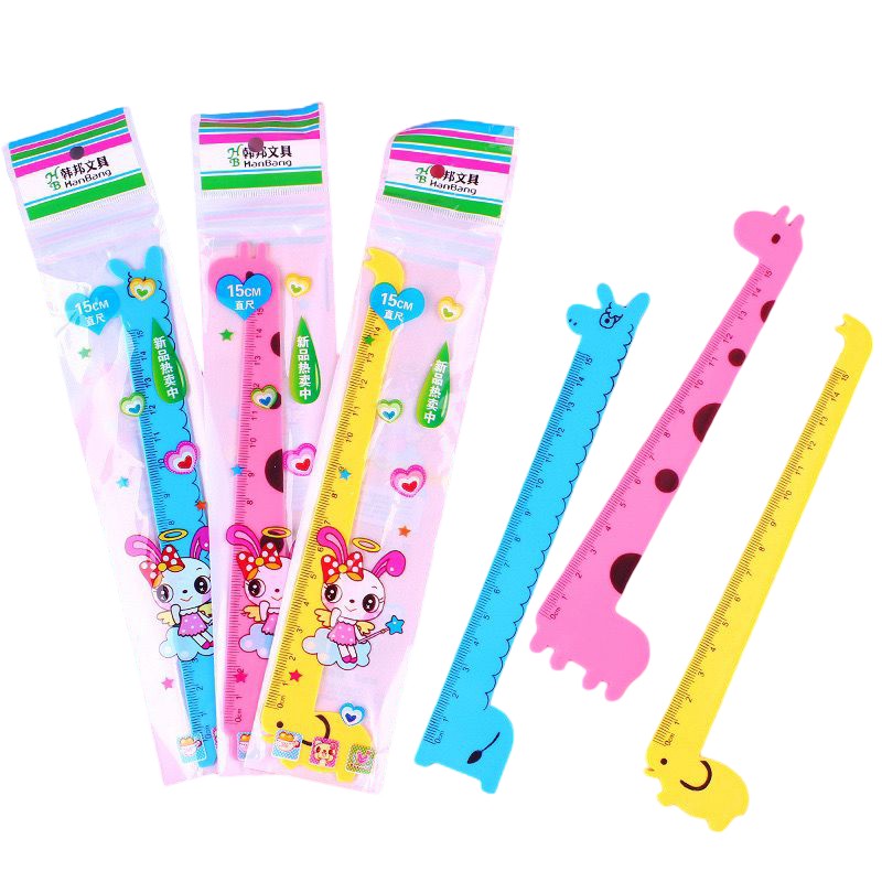 pravítko 15 cm PVC žirafa/lama/slon
