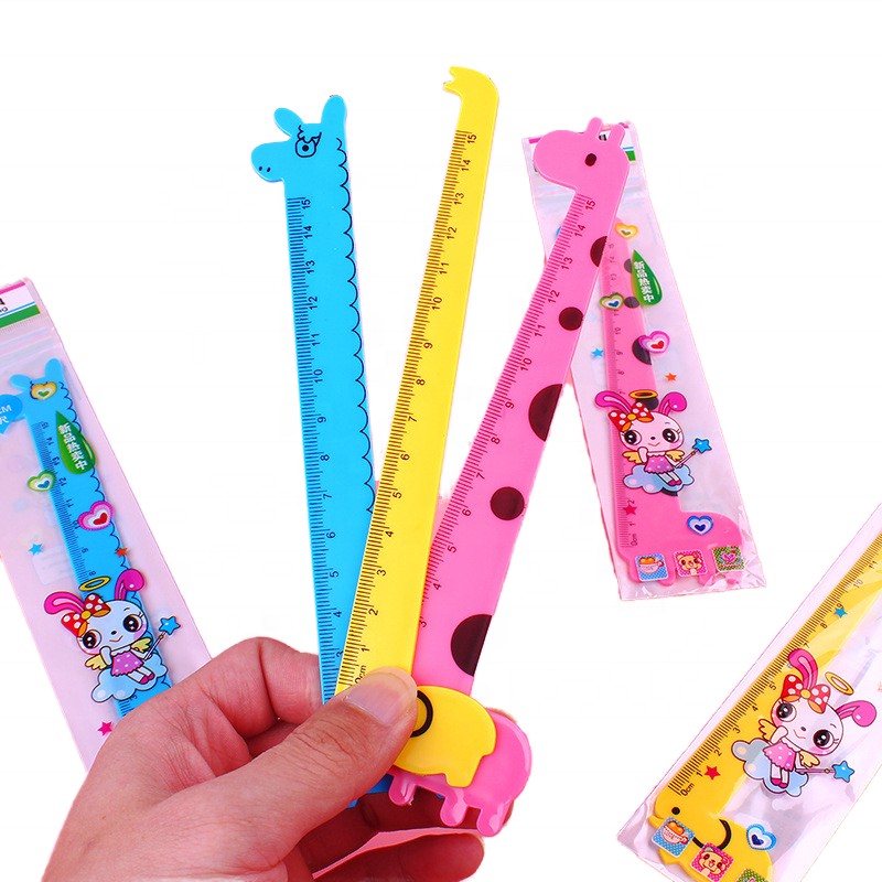 pravítko 15 cm PVC žirafa/lama/slon