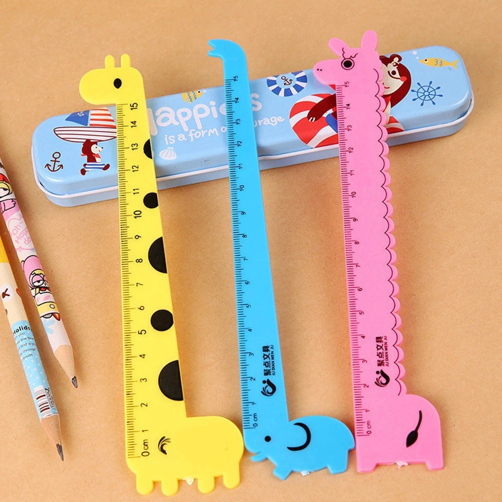 pravítko 15 cm PVC žirafa/lama/slon