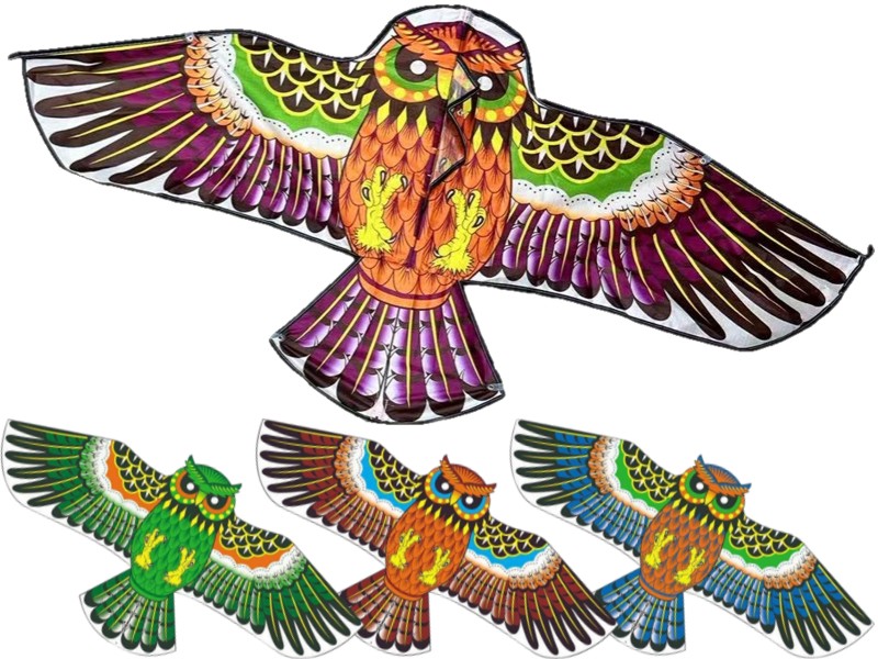 létající drak 120x60cm sova polyester