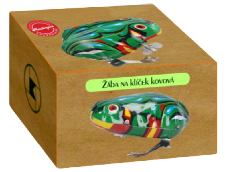 žába plechová 8cm na klíček