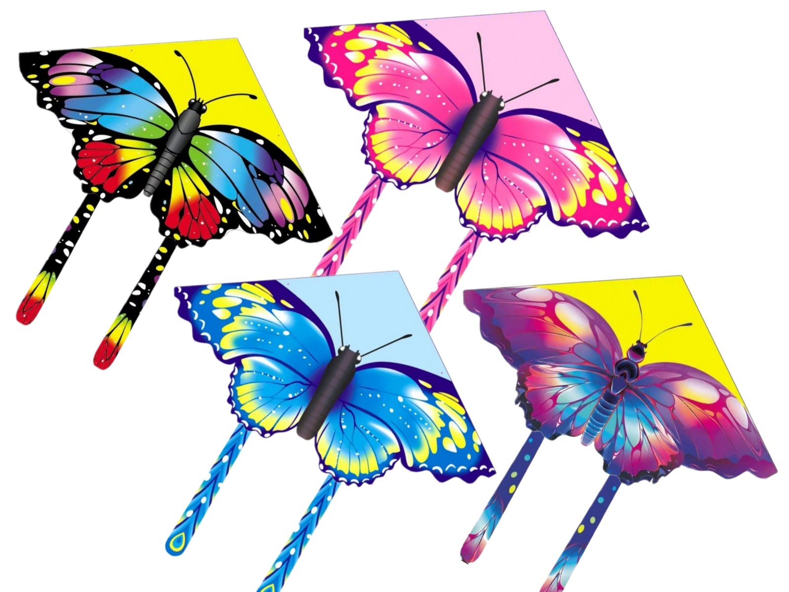 létající drak 85x85cm motýl polyester