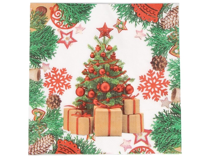 ubrousky 33x33cm 2-vrstvé dárky vánoční
