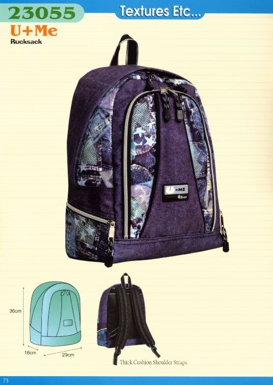batoh jeans U+Me klasik 36x29x16cm