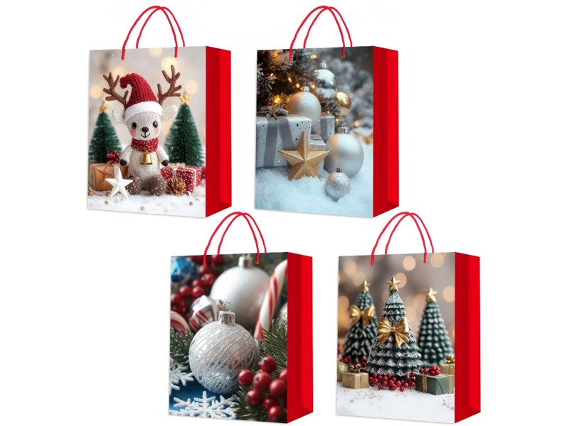 taška Craft 120g 26x32x12cm L Vánoce-4419 koule
