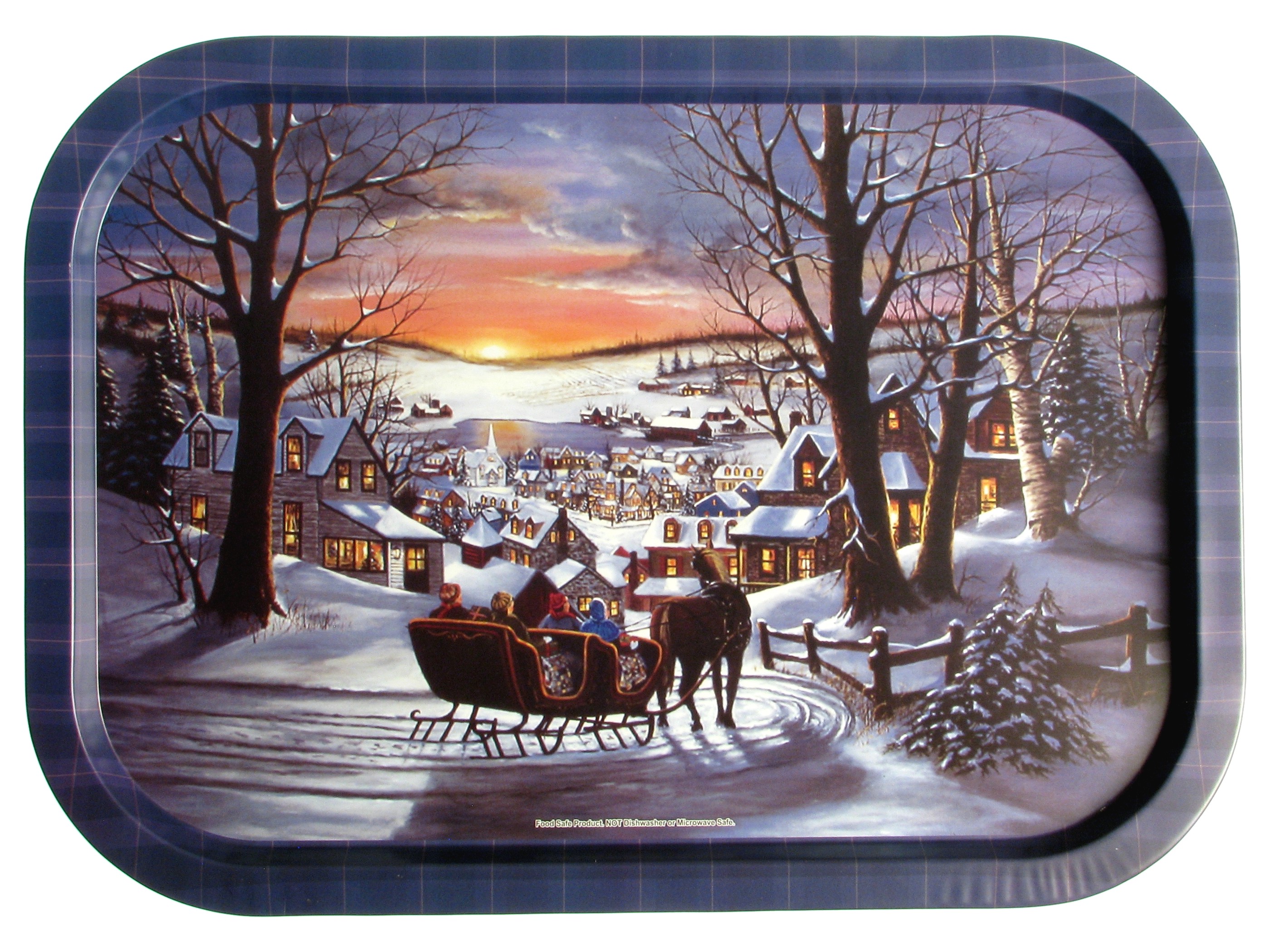 podnos kovový 40x28,5cm vánoční