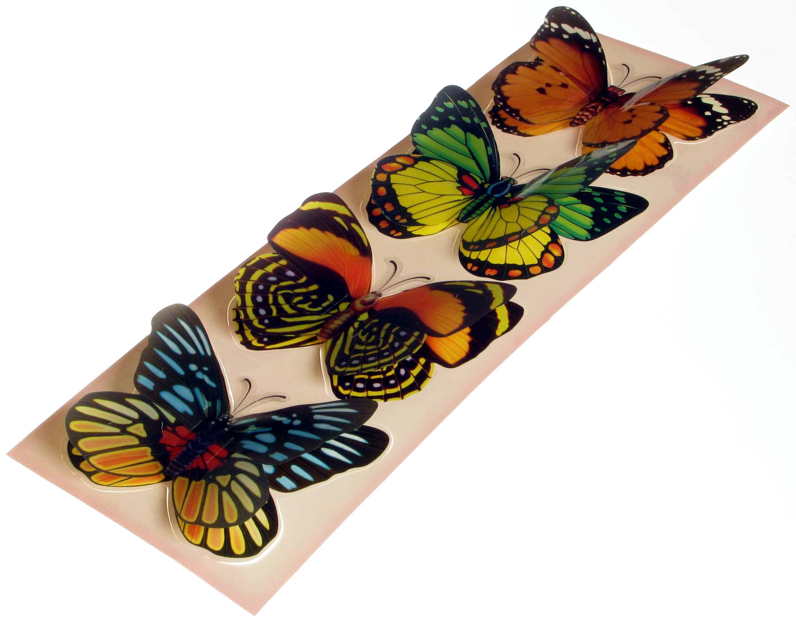 dekorace 3D motýli 12x42cm samolepicí