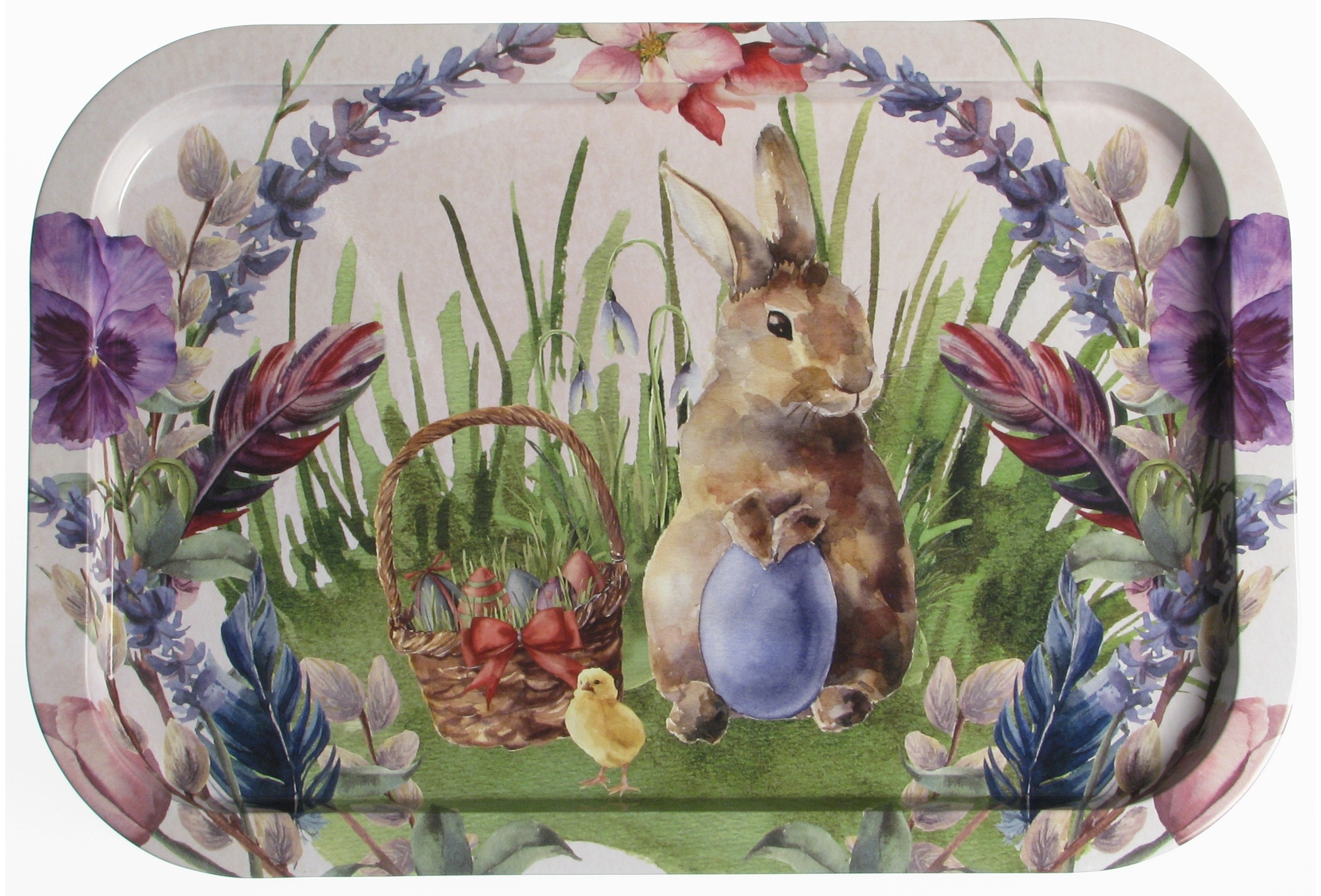 podnos kovový 34x23cm velikonoční