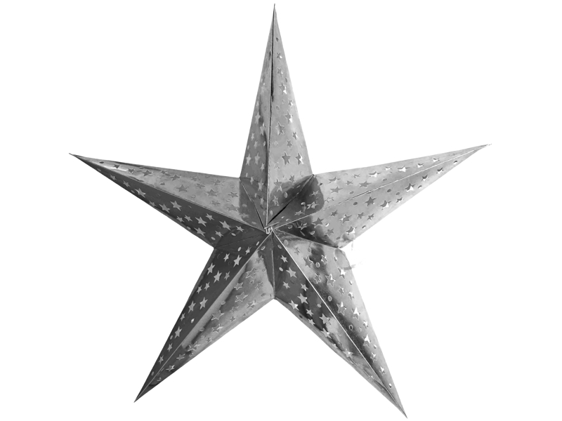dekorace hvězda 45 cm stříbrná/zlatá