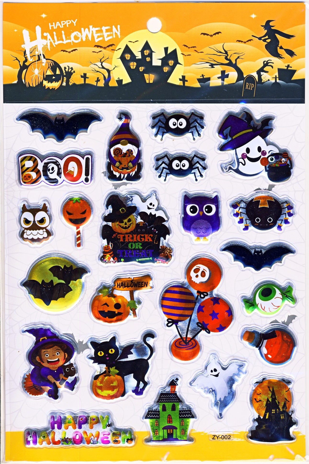 samolepky plastické 16x19cm Halloween