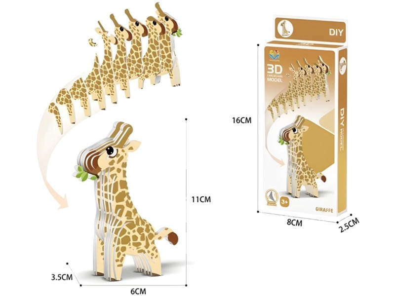 model 3D puzzle zvířátka-46D žirafa