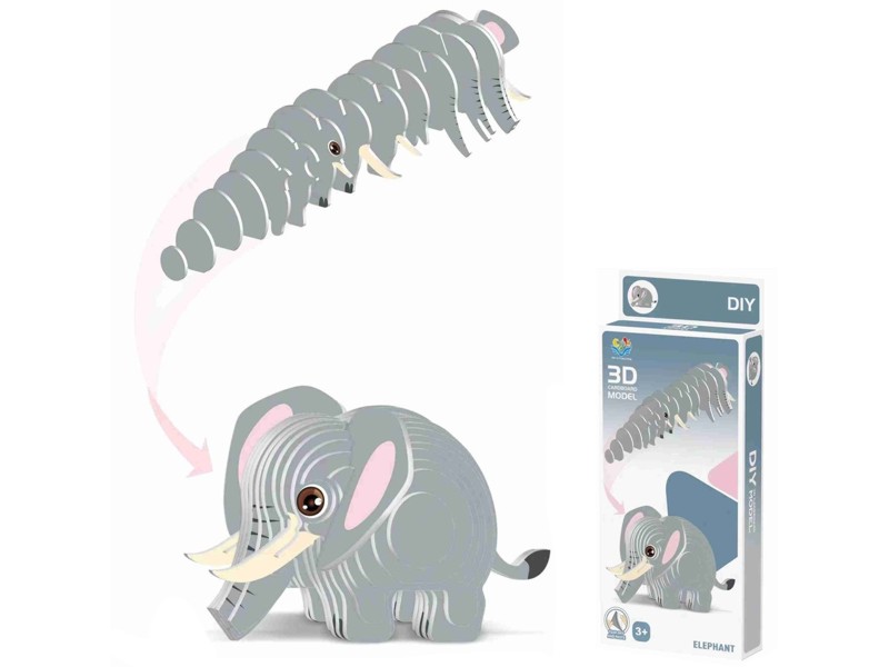 model 3D puzzle zvířátka-46E slon