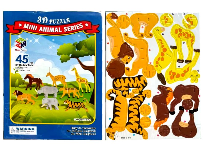 model 3D puzzle zvířátka papír/PU-685