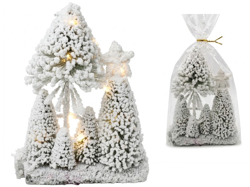 světlo LED stromky 15x20cm PET+dřevo