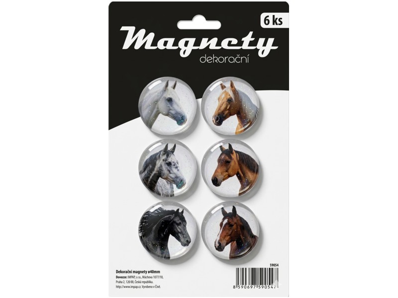 magnety 4cm 6ks sada-koně