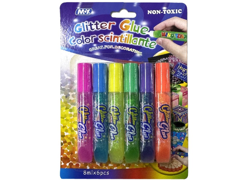 glitrové lepidlo 8ml 6 barev-neon