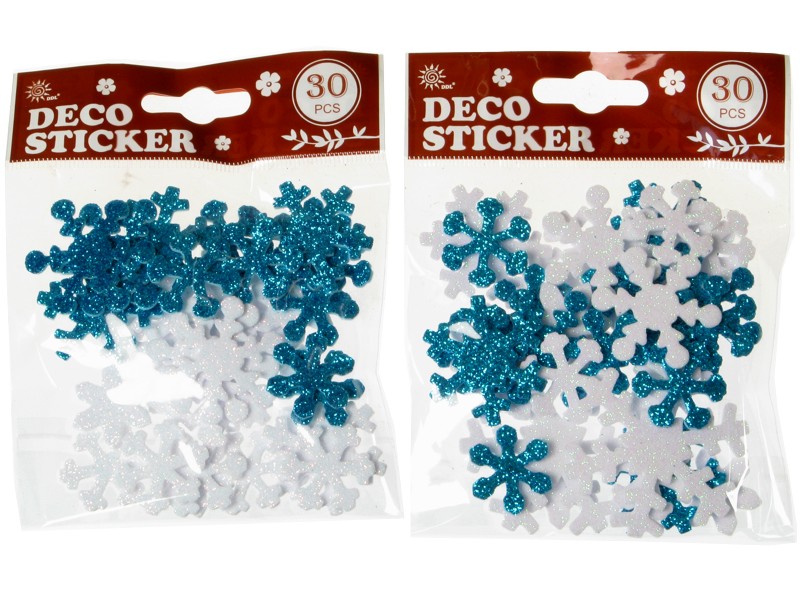 samolepky glitrové 30ks sáček-03 vločky