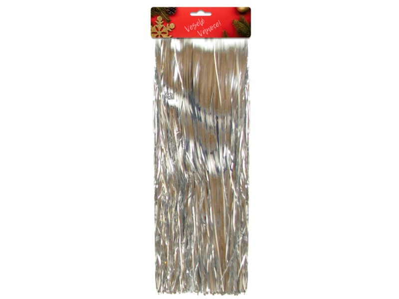 lameta metalická 45x30cm Vánoce-stříbrná
