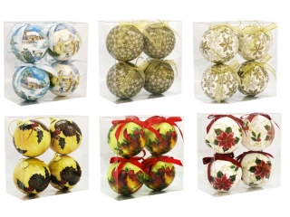 ozdoby koule 4ks sada 7,5cm Vánoce
