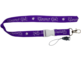 klíčenka na krk s potiskem-GG fialová