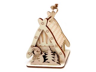 světlo LED domek dřevěný 7x9x6cm