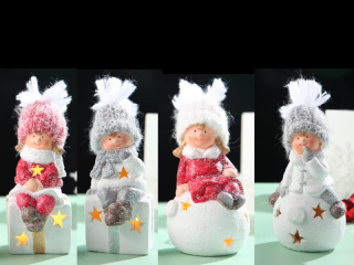 světlo LED keramické 17cm Zimní děti-mix