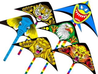 létající drak 130x55+85cm polyester