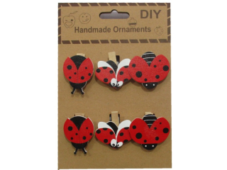 kolíčky dřevěné 6ks beruška