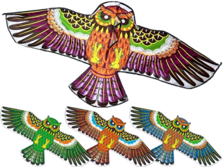 létající drak 120x60cm sova polyester