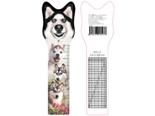 pravítko 10cm 3D obrázek s násobilkou-027 husky