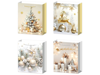 taška LUX 31x42x12cm XL s glitry Vánoce-6022