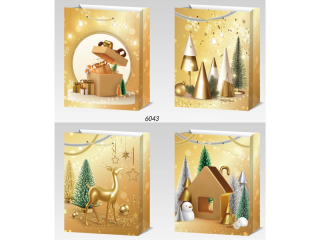 taška LUX 31x42x12cm XL s glitry Vánoce-6043