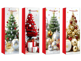 taška LUX 210g 12x35x9cm lahev Vánoce-513