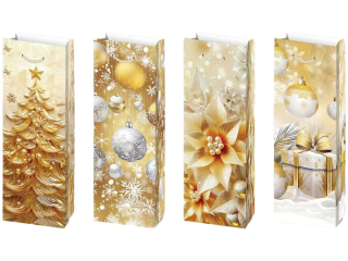 taška LUX 210g 12x35x9cm lahev Vánoce-637