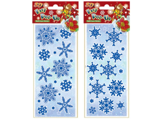 samolepky 3D POP-UP 10x27cm Vánoce-724 vločky
