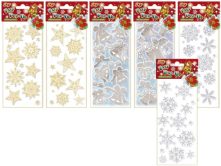 samolepky 3D POP-UP 10x27cm Vánoce-mix