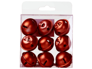 rolničky kovové 9ks 3 cm-red