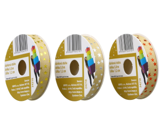 stuha 1,2cmx5m craft papír+hologram-hvězdy