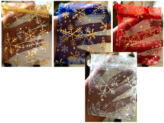 sáček organza 9x12cm vločky