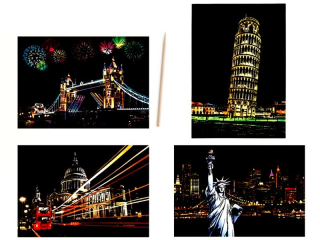 obrázky škrabací sada 4 obrázky 20x14cm-A