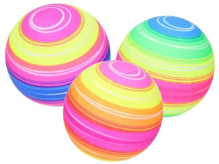 míč 23cm PVC fluo nenafouklý-duha
