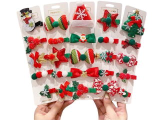 vlasové doplňky 5 ks vánoční 6,5x24cm