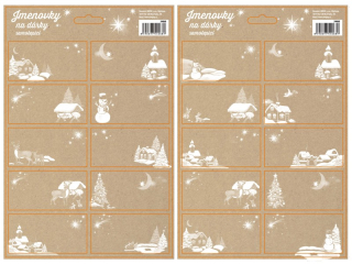 jmenovky na dárky 10ks 17x26cm bílé