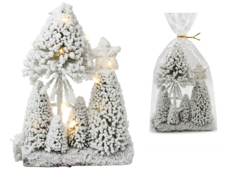 světlo LED stromky 15x20cm PET+dřevo