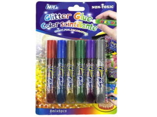 glitrové lepidlo 8ml 6 barev-metallic