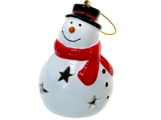 světlo LED sněhulák 6x8cm keramika