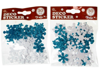 samolepky glitrové 30ks sáček-03 vločky