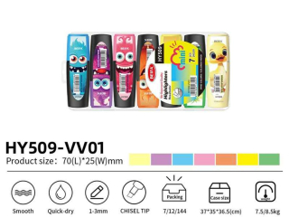 zvýrazňovače fluo 7barev 7x2,5cm potisk