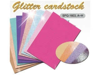 papíry glitrové sada 8ks/barev 21x30cm